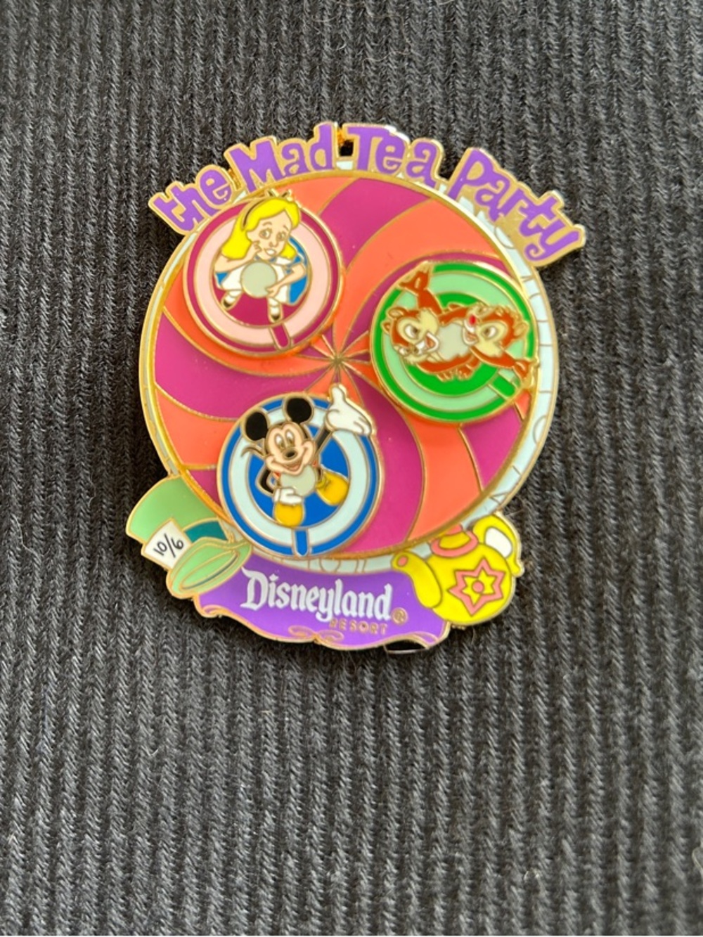 Disney Mad Tea Party Collectible Pin - Alice, Chip, Dale and Mickey Mouse 2007